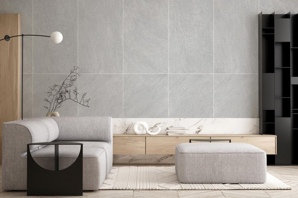 아트월로 시공된 KCC글라스 홈씨씨 '세렌’ 아르젠토(Argento)